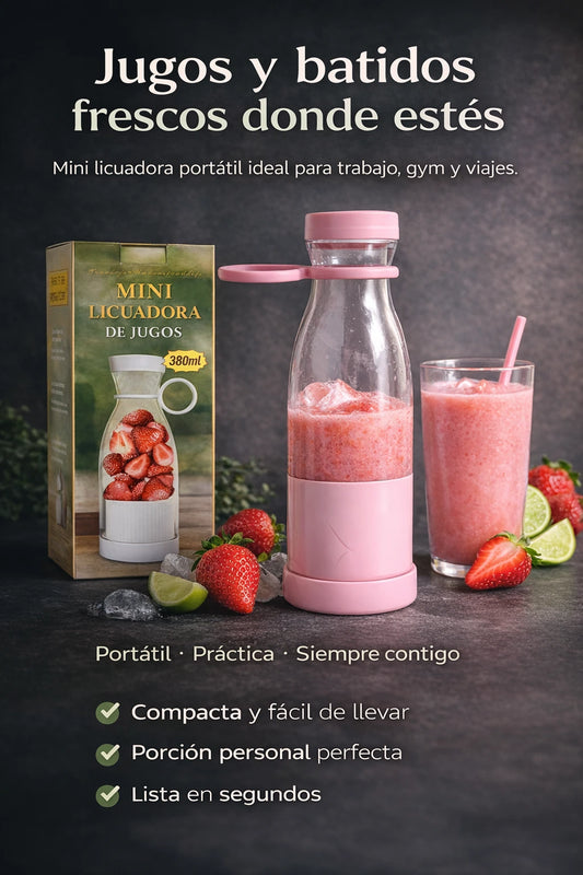 Licuadora Portatil 380 ml Recargable